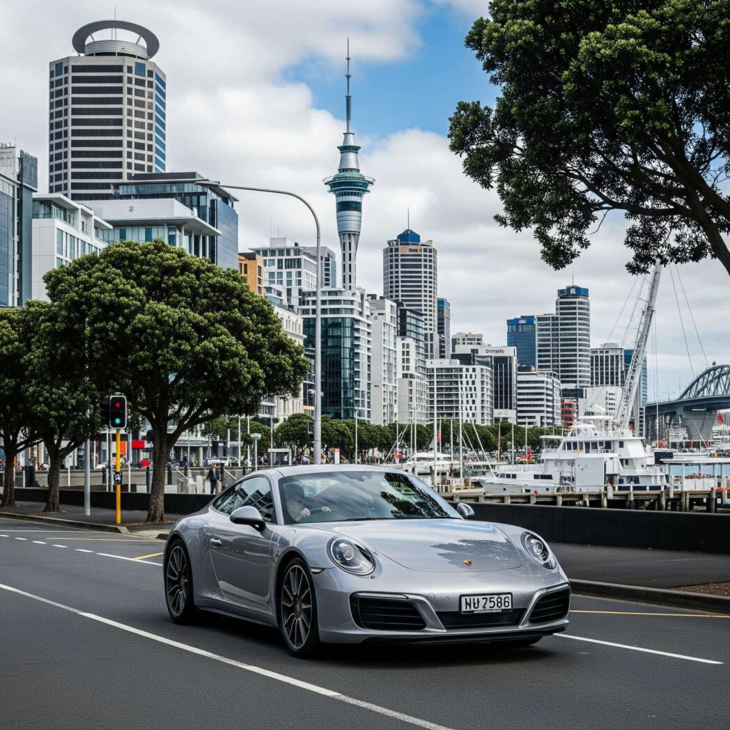 driving porsche in Auckland city