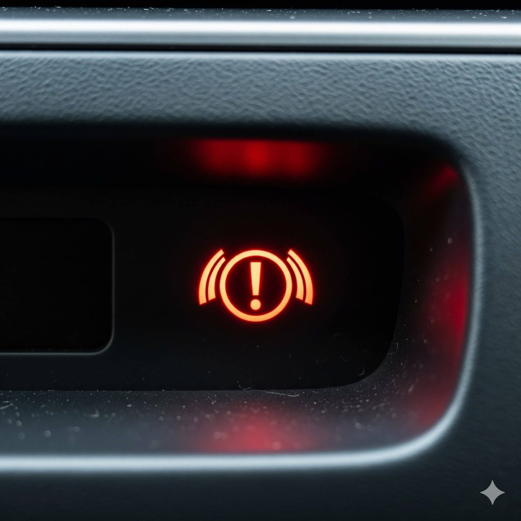 car brake warning light on