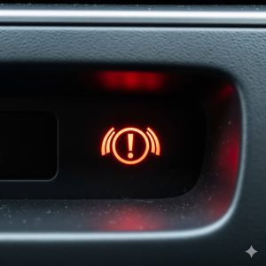 car brake warning light on
