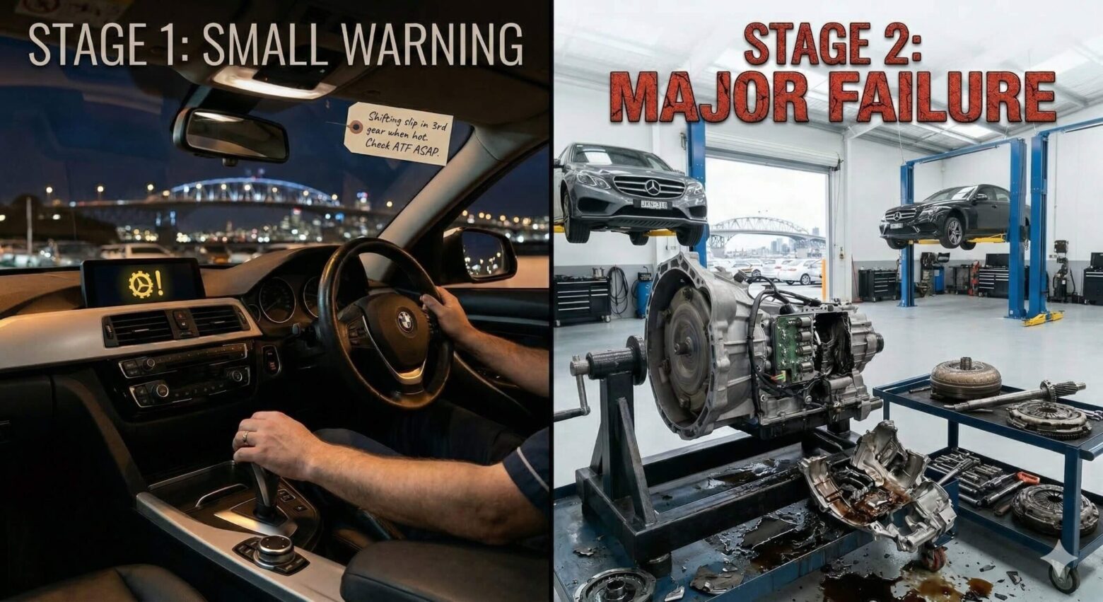 Transmission problems often start with small warning signs before becoming major failures.