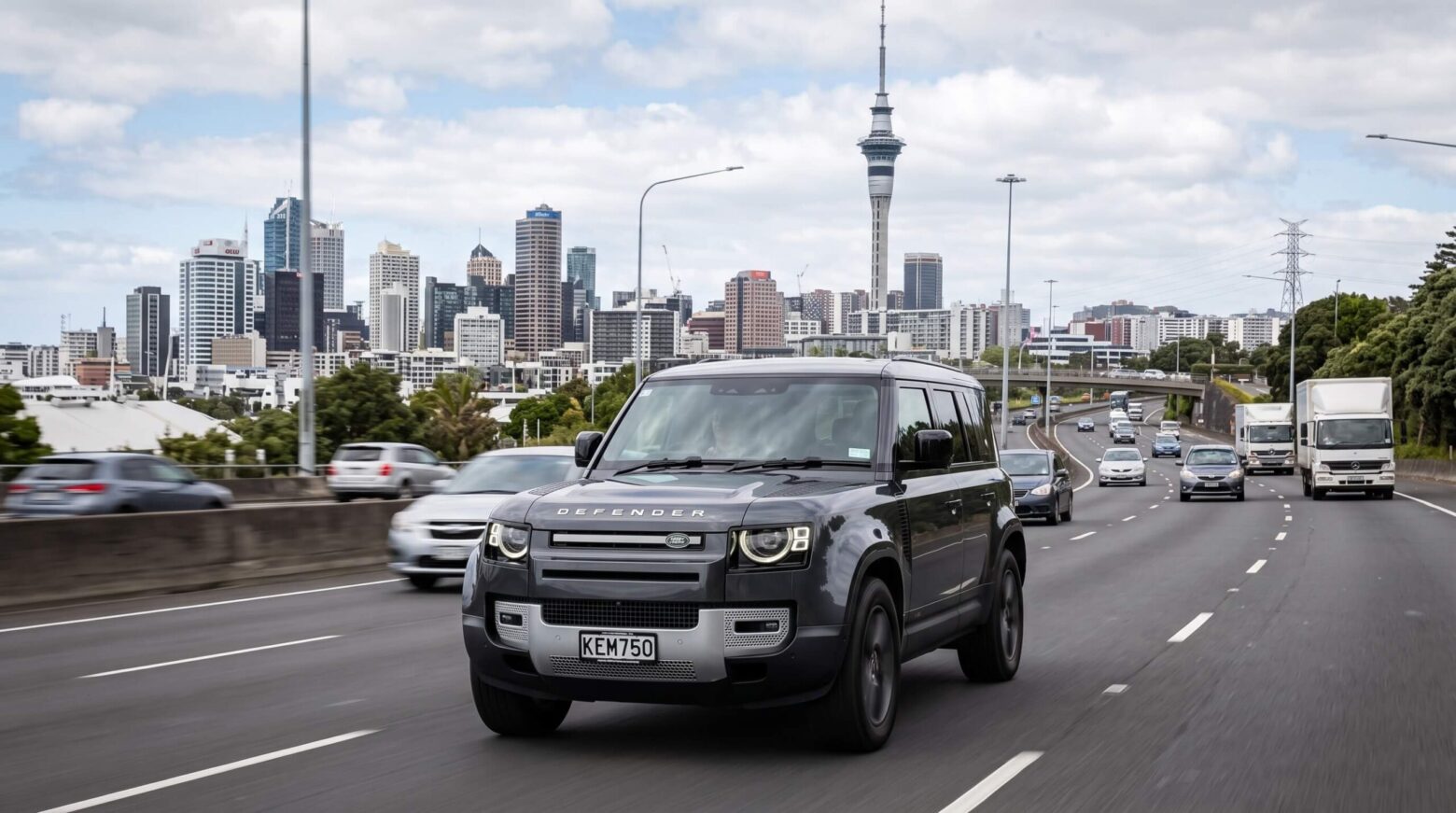land rover running on a motor way